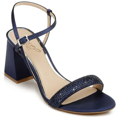 Jewel Badgley Mischka Earlene Womens Rhinestone Ankle Strap Dress Sandals In Multi