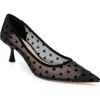 Jewel Badgley Mischka Elena Pointed Cap Toe Pump In Black