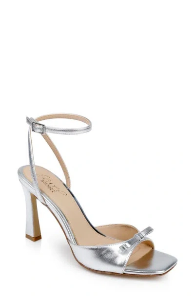 Jewel Badgley Mischka Elisha Ankle Strap Sandal In Silver