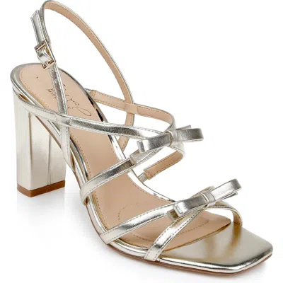 Jewel Badgley Mischka Eliza Strappy Slingback Sandal In Silver