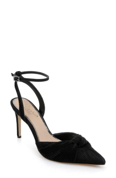 Jewel Badgley Mischka Enid Ankle Strap Pointed Toe Pump In Black