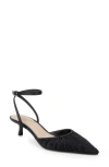 Jewel Badgley Mischka Fable Ankle Strap Pointed Toe Pump In Black