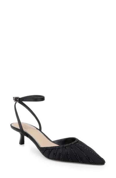 Jewel Badgley Mischka Fable Ankle Strap Pointed Toe Pump In Black
