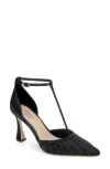 Jewel Badgley Mischka Faithlyn T-strap Pointed Toe Pump In Black