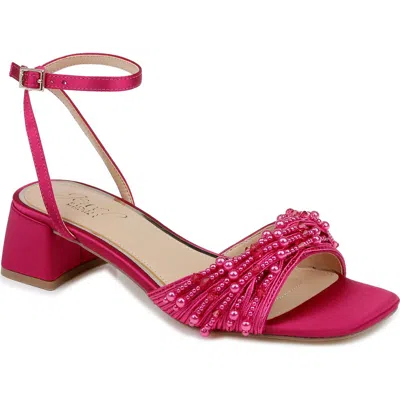 Jewel Badgley Mischka Fallon Ankle Strap Sandal In Pink
