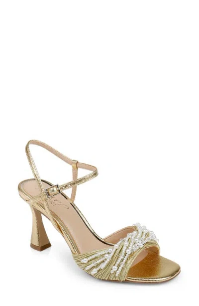 Jewel Badgley Mischka Fanny Ankle Strap Sandal In Gold