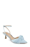 Jewel Badgley Mischka Favor Ankle Strap Pointed Toe Kitten Heel Pump