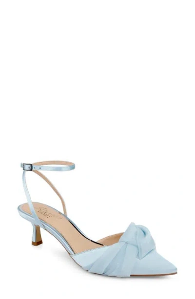 Jewel Badgley Mischka Favor Ankle Strap Pointed Toe Kitten Heel Pump