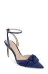 Jewel Badgley Mischka Federica Ankle Strap Pointed Toe Pump In Blue