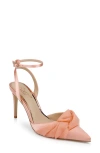 Jewel Badgley Mischka Federica Ankle Strap Pointed Toe Pump In Orange
