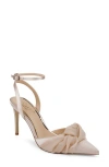 Jewel Badgley Mischka Federica Ankle Strap Pointed Toe Pump In Brown