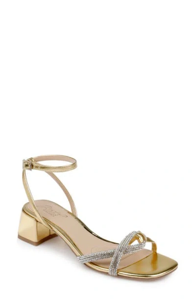 Jewel Badgley Mischka Fern Ankle Strap Sandal In Gold