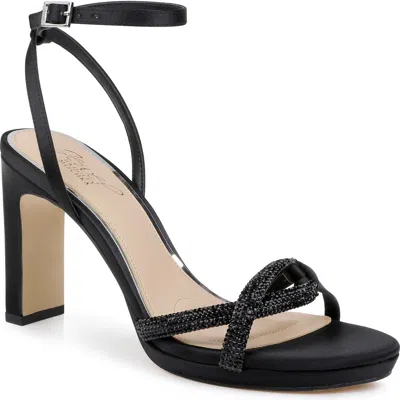 Jewel Badgley Mischka Fila Ankle Strap Platform Sandal In Black
