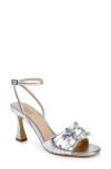 Jewel Badgley Mischka Flory Ankle Strap Sandal In Metallic