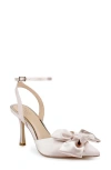 Jewel Badgley Mischka Francine Ankle Strap Pointed Toe Sandal In White