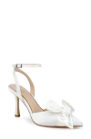Jewel Badgley Mischka Francine Ankle Strap Pointed Toe Sandal In White