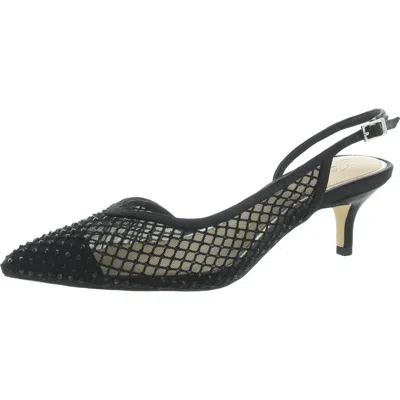 Jewel Badgley Mischka Frederica Ii Womens Evening Slingback Kitten Heels In Multi
