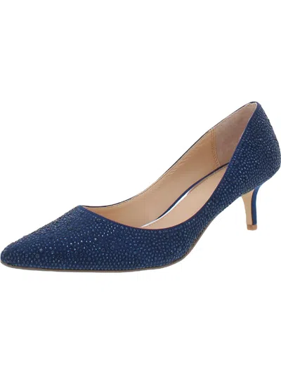 Jewel Badgley Mischka Frenchie Womens Rhinestone Pumps In Blue