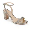 Jewel Badgley Mischka Gem Glitter Ankle Strap Sandal In Gold