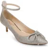 Jewel Badgley Mischka Geranium Pointed Toe Kitten Heel Pump In Light Gold