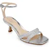 Jewel Badgley Mischka Hayzel Ankle Strap Sandal In Silver