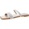 Jewel Badgley Mischka Helena Womens Metallic Flat Slide Sandals In Multi