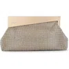Jewel Badgley Mischka Ivy Asymmetrical Crystal Pouch Clutch In Gold