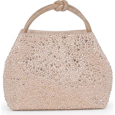 Jewel Badgley Mischka Joy Mix Crystal Mini Bucket Handbag In Gold