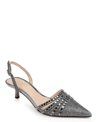 Jewel Badgley Mischka Katalina Evening Pump In Smoke Fabric