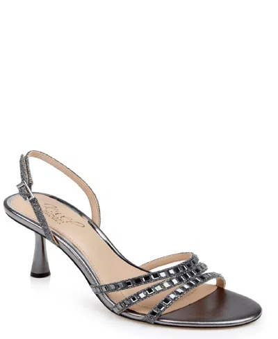 Jewel Badgley Mischka Kathryn Evening Sandal In Smoke Fabric