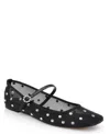 Jewel Badgley Mischka Kaya Mary Jane Flat In Black Mesh
