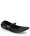 Jewel Badgley Mischka Kaya Ballerina Evening Flat In Black Satin