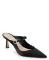Jewel Badgley Mischka Kaylin Mary Jane Pointed Toe Mule In Black Satin