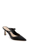 Jewel Badgley Mischka Kaylin Mary Jane Pointed Toe Mule In Black Satin