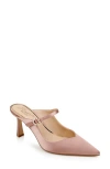 Jewel Badgley Mischka Kaylin Mary Jane Pointed Toe Mule In Blush Satin