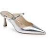 Jewel Badgley Mischka Kaylin Mary Jane Pointed Toe Mule In Silver