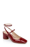 Jewel Badgley Mischka Keilani Ankle Strap Mary Jane Pump In Bordeaux Patent