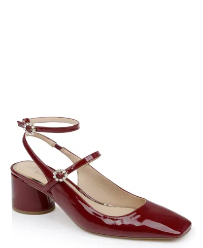 Jewel Badgley Mischka Keilani Maryjane Evening Pumps In Bordeaux Patent Pu