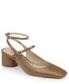 Jewel Badgley Mischka Keilani Maryjane Evening Pumps In Gold Metallic Fabric