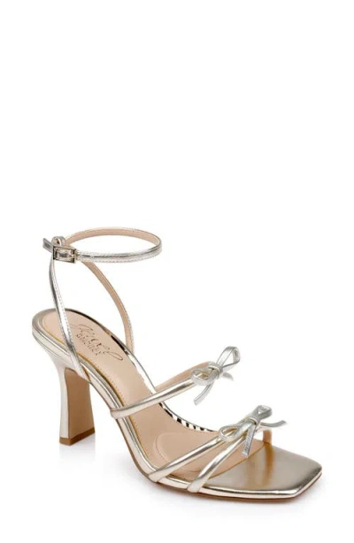 Jewel Badgley Mischka Kiyomi Ankle Strap Sandal In Gold Metallic