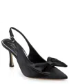 Jewel Badgley Mischka Kourtnay Slingback Pointed Toe Pump In Black Satin