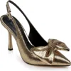 Jewel Badgley Mischka Kourtnay Slingback Pointed Toe Pump In Gold Metallic