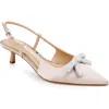 JEWEL BADGLEY MISCHKA JEWEL BADGLEY MISCHKA KRYSTIA SLINGBACK POINTED TOE KITTEN HEEL PUMP