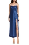 Jewel Badgley Mischka Lace Trim Maxi Slipdress