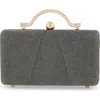 Jewel Badgley Mischka Lara Sparkle Jacquard Minaudiere With Outer Pocket In Gray