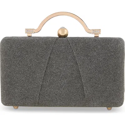 Jewel Badgley Mischka Lara Sparkle Jacquard Minaudiere With Outer Pocket In Gray