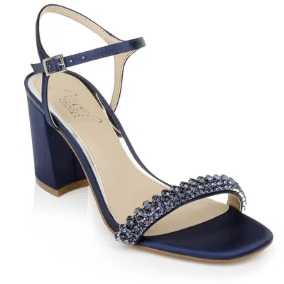 Jewel Badgley Mischka Lori Womens Jeweled Ankle Strap Heels In Blue
