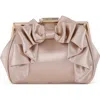 Jewel Badgley Mischka Mae Bow Pouch Clutch In Gold