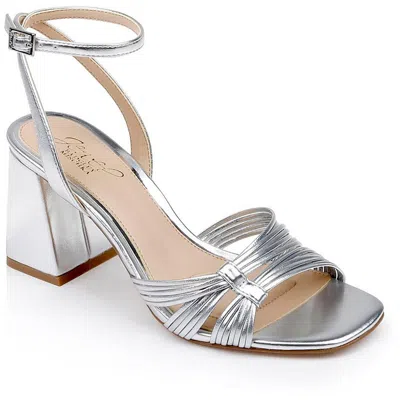 Jewel Badgley Mischka Michelle Womens Faux Leather Ankle Strap Block Heel