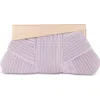 Jewel Badgley Mischka Millie Mini Pleated Clutch In Purple